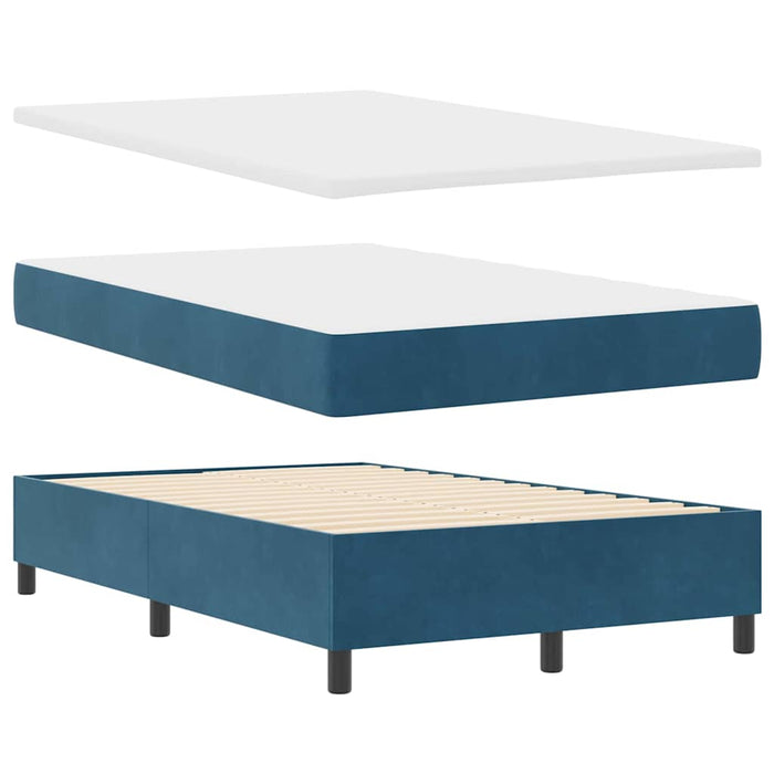 Pat cu arc LED cu saltea Albastru închis 120 x 190 cm Catifea - WALTI WALTI
