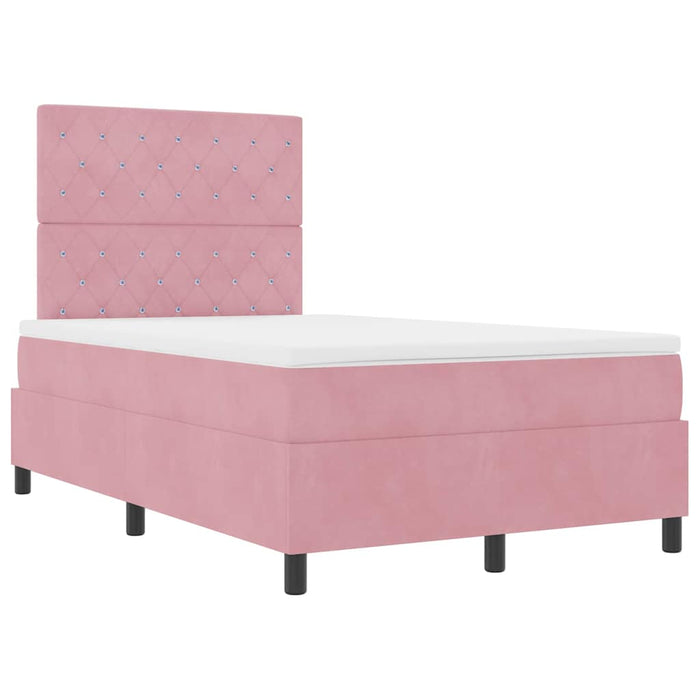 Pat cu arc LED cu saltea cu headboard Roz 120 x 200 cm Catifea WALTI