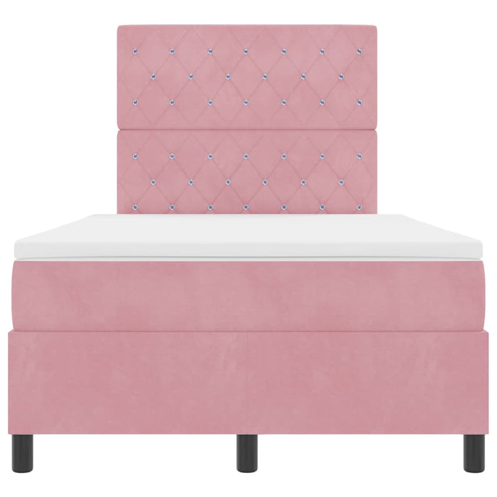 Pat cu arc LED cu saltea cu headboard Roz 120 x 200 cm Catifea WALTI