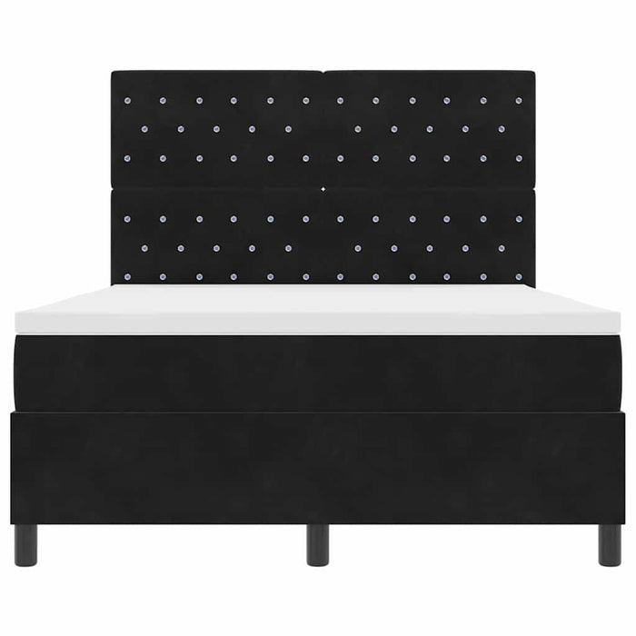 Pat cu arc LED cu saltea Negru 140 x 190 cm Catifea - WALTI WALTI