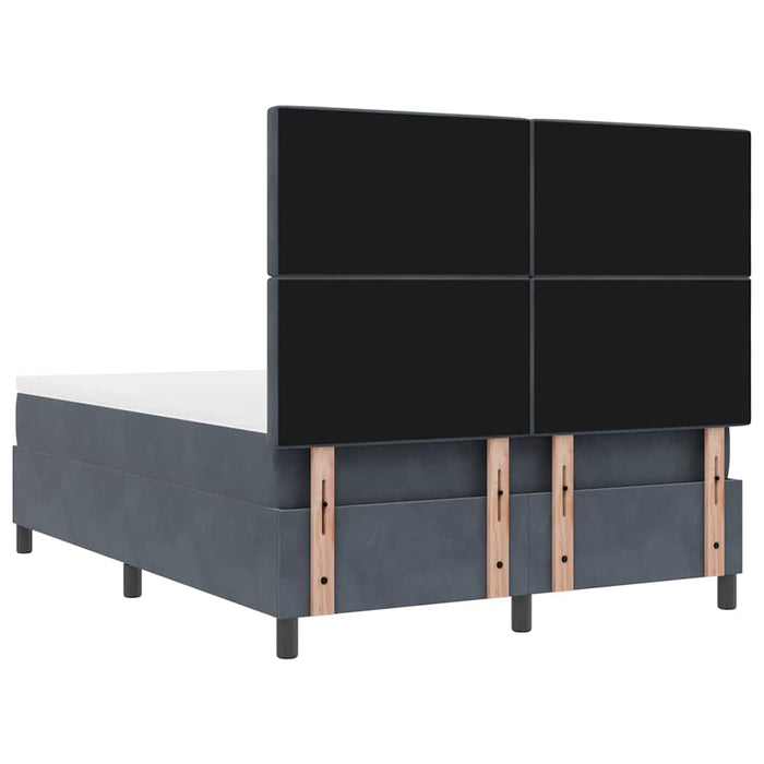 Pat cu arc LED cu saltea Gri închis 140 x 200 cm Catifea WALTI