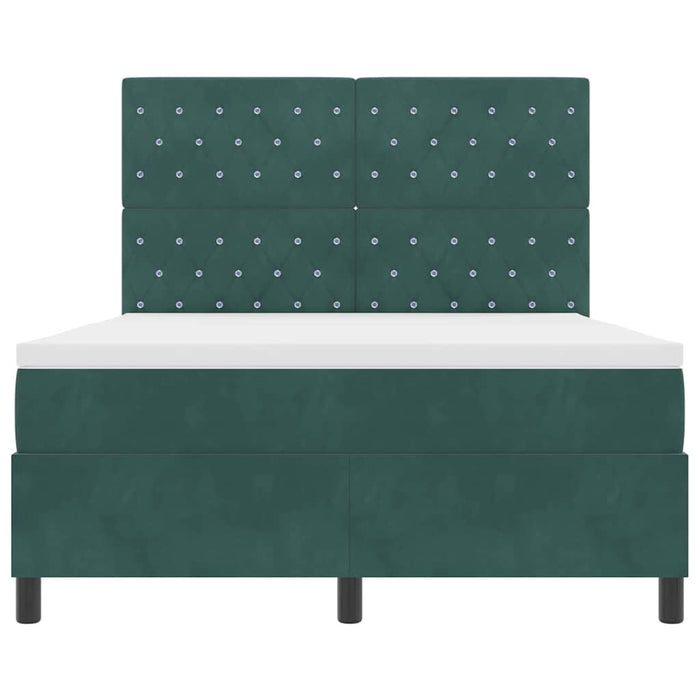 Pat cu arc LED cu saltea Verde închis 160 x 200 cm Catifea WALTI