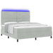 Pat cu arc LED cu saltea Gri deschis 180 x 200 cm Catifea - WALTI WALTI