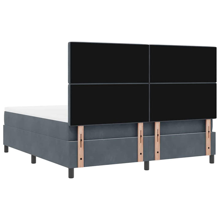 Pat cu arc LED cu saltea Gri închis 180 x 200 cm Catifea WALTI