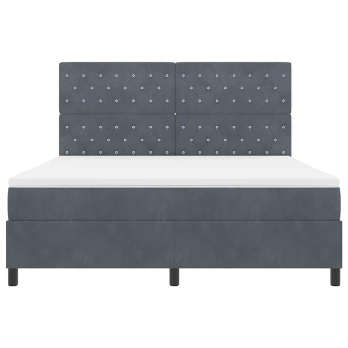 Pat cu arc LED cu saltea Gri închis 180 x 200 cm Catifea WALTI