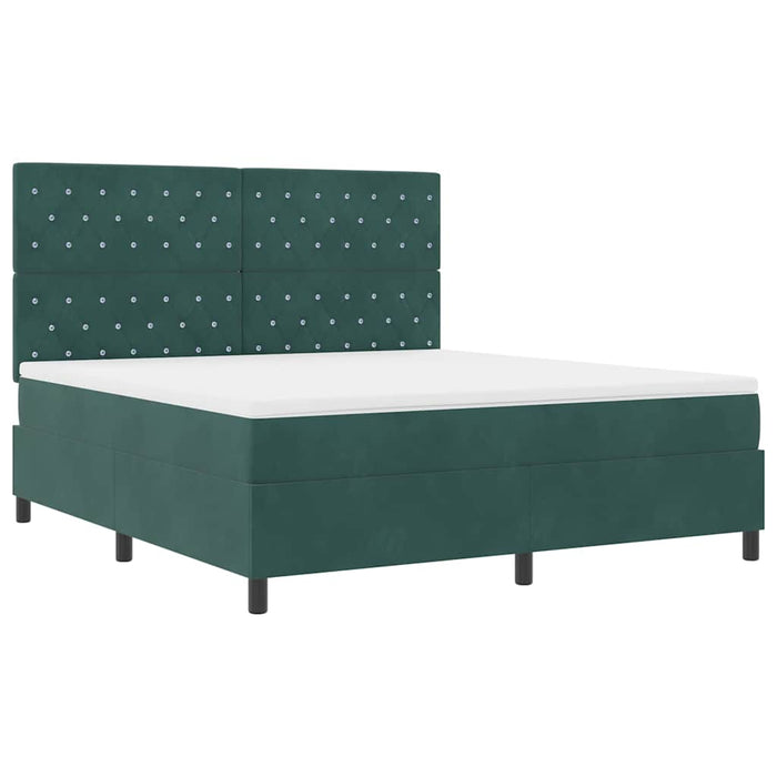 Pat cu arc LED cu saltea Verde închis 180 x 200 cm Catifea - WALTI WALTI