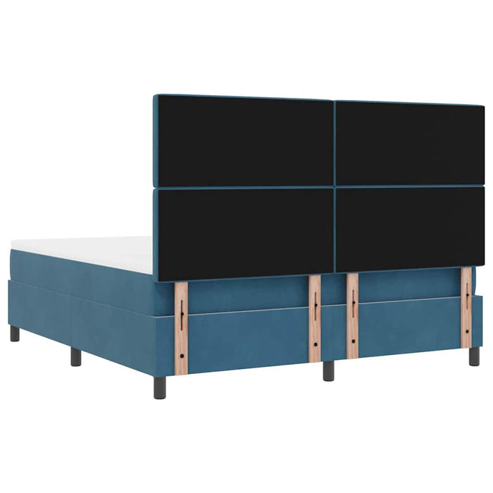 Pat cu arc LED cu saltea Albastru închis 180 x 200 cm țesătură - WALTI WALTI