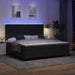 Pat cu arc LED cu saltea Negru 200 x 200 cm Catifea - WALTI WALTI