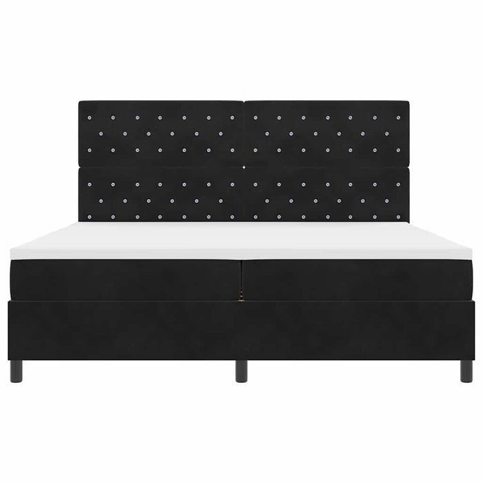 Pat cu arc LED cu saltea Negru 200 x 200 cm Catifea - WALTI WALTI
