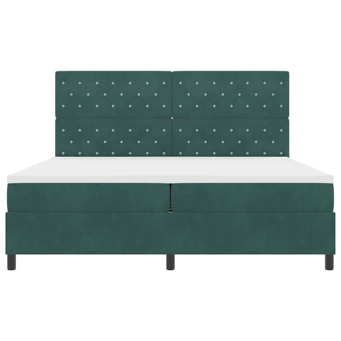 Pat cu arc LED cu saltea Verde închis 200 x 200 cm țesătură - WALTI WALTI