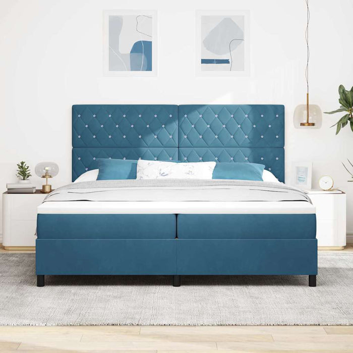 Pat cu arc LED cu saltea Albastru închis 200 x 200 cm Catifea - WALTI WALTI