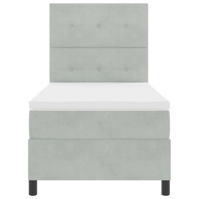 Pat cu arcuri cu saltea Gri deschis 80 x 200 cm Catifea - WALTI WALTI