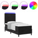 Pat cu arc LED cu saltea Negru 90 x 190 cm țesătură - WALTI WALTI