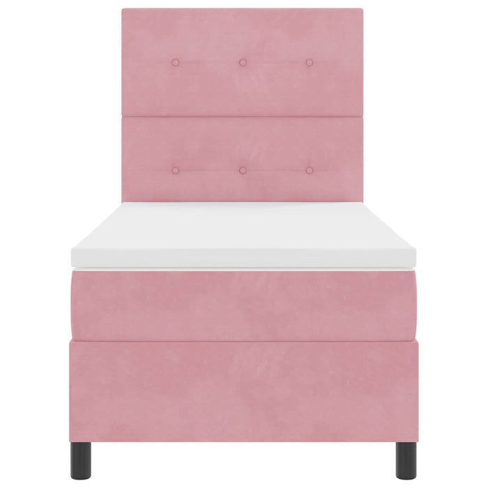 Pat cu arc LED cu saltea cu headboard Roz 90 x 200 cm țesătură - WALTI WALTI