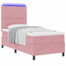 Pat cu arc LED cu saltea cu headboard Roz 100 x 200 cm țesătură - WALTI WALTI