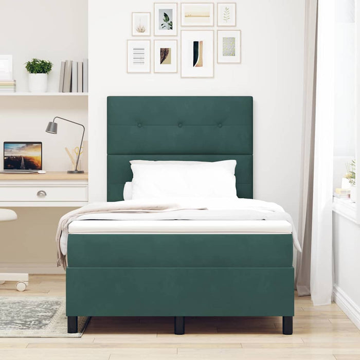 Pat cu arc LED cu saltea Verde închis 120 x 190 cm țesătură - WALTI WALTI