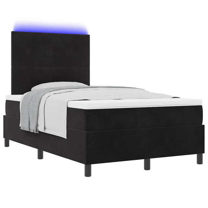 Pat cu arc LED cu saltea Negru 120 x 200 cm țesătură - WALTI WALTI