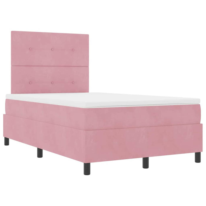 Pat cu arc LED cu saltea cu headboard Roz 120 x 200 cm țesătură - WALTI WALTI