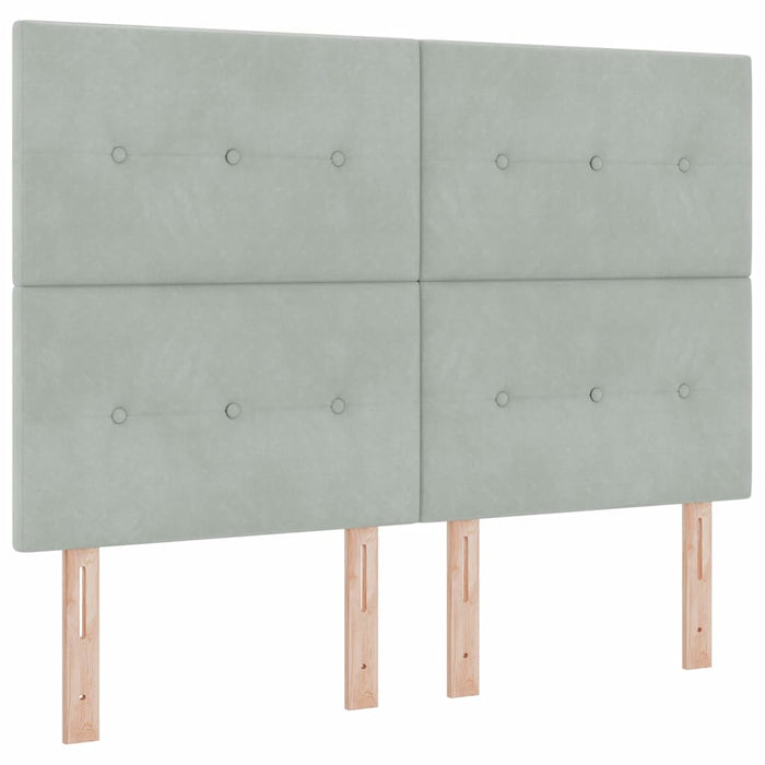 Pat cu arc LED cu saltea Gri deschis 140 x 190 cm țesătură - WALTI WALTI