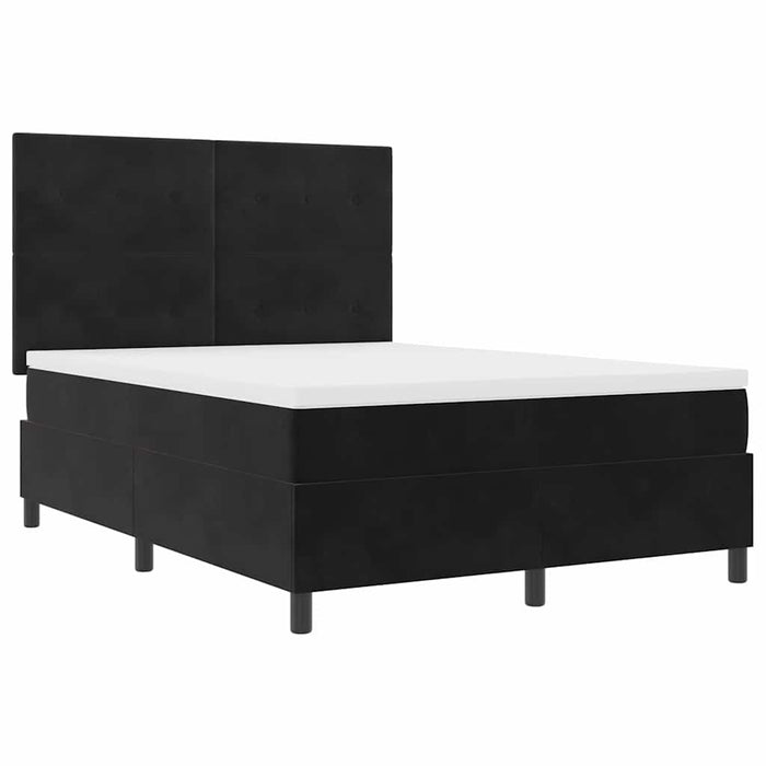 Pat cu arc LED cu saltea Negru 140 x 200 cm țesătură - WALTI WALTI