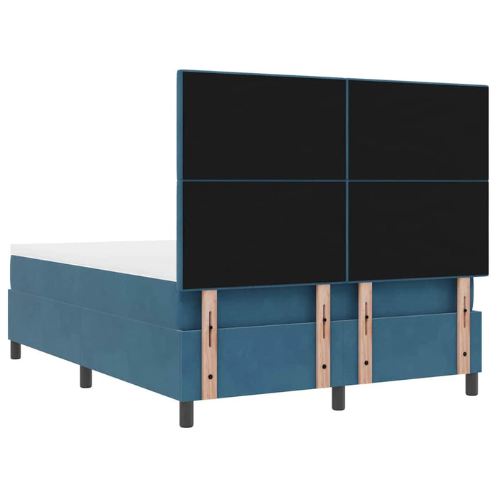Pat cu arc LED cu saltea Albastru închis 140 x 200 cm țesătură - WALTI WALTI