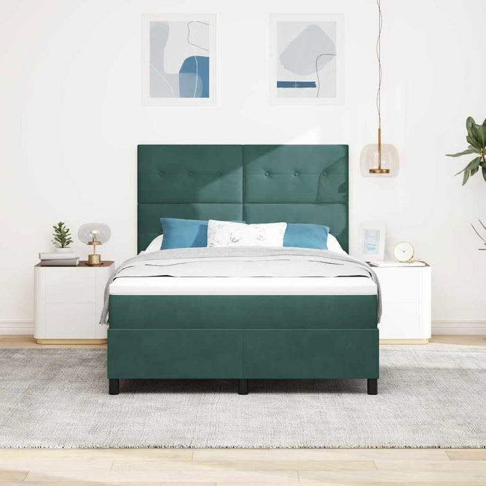 Pat cu arc LED cu saltea Verde închis 160 x 200 cm țesătură - WALTI WALTI