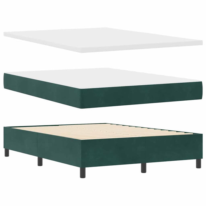 Pat cu arc LED cu saltea Verde închis 160 x 200 cm țesătură - WALTI WALTI