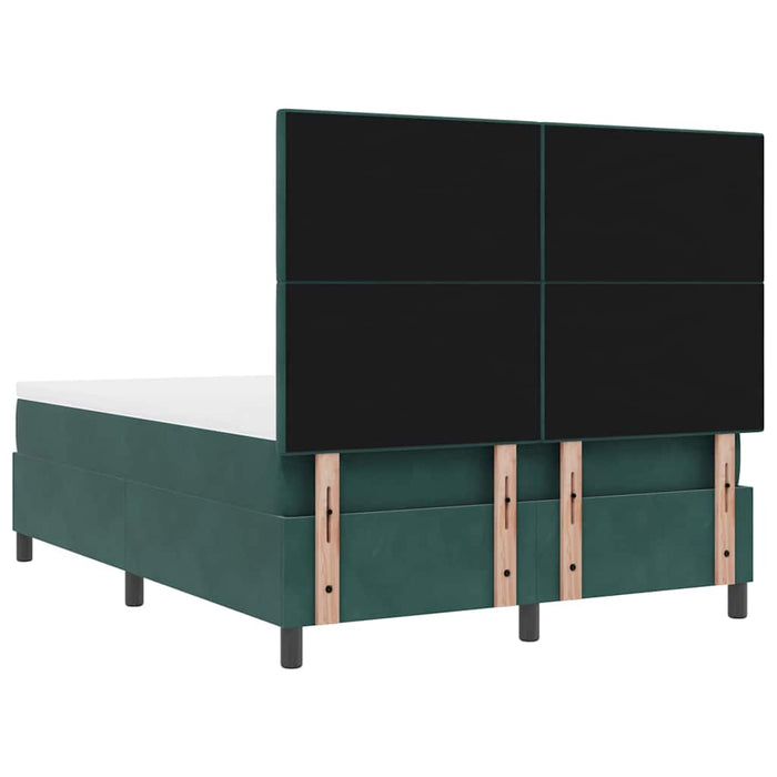 Pat cu arc LED cu saltea Verde închis 160 x 200 cm țesătură - WALTI WALTI