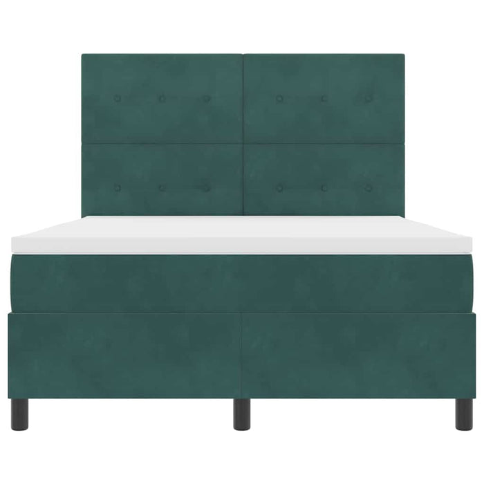 Pat cu arc LED cu saltea Verde închis 160 x 200 cm țesătură - WALTI WALTI