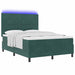 Pat cu arc LED cu saltea Verde închis 160 x 200 cm țesătură - WALTI WALTI