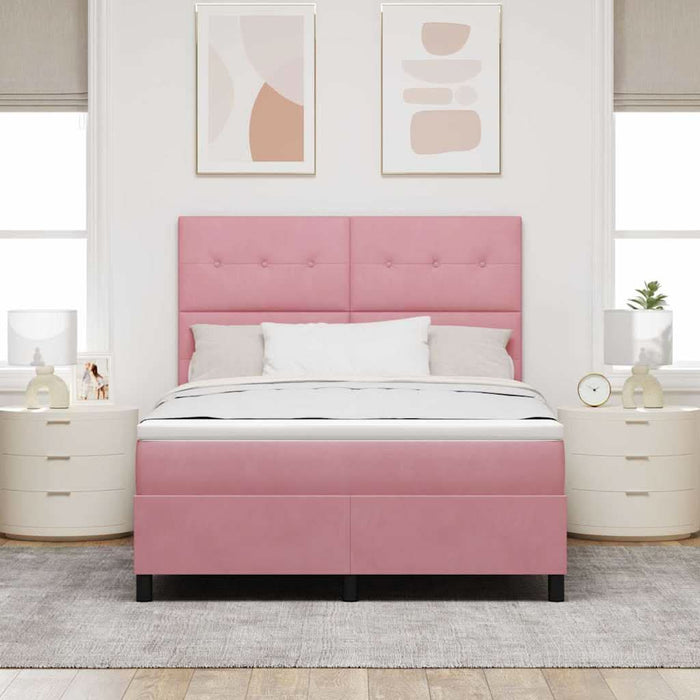 Pat cu arc LED cu saltea cu headboard Roz 160 x 200 cm Catifea - WALTI WALTI