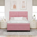 Pat cu arc LED cu saltea cu headboard Roz 160 x 200 cm Catifea - WALTI WALTI