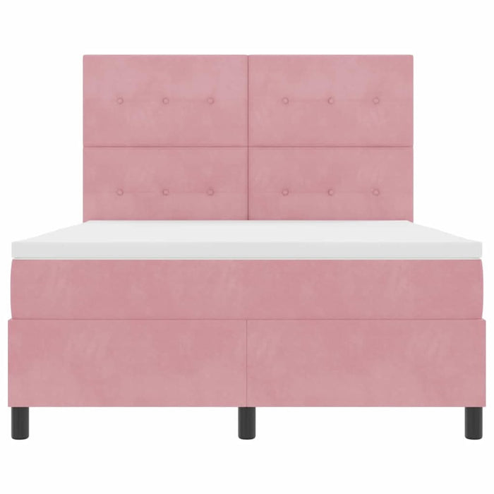 Pat cu arc LED cu saltea cu headboard Roz 160 x 200 cm Catifea - WALTI WALTI