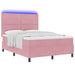 Pat cu arc LED cu saltea cu headboard Roz 160 x 200 cm Catifea - WALTI WALTI