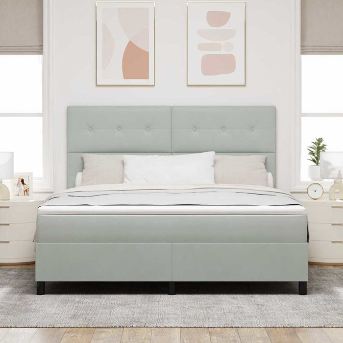 Pat cu arc LED cu saltea Gri deschis 180 x 200 cm țesătură - WALTI WALTI