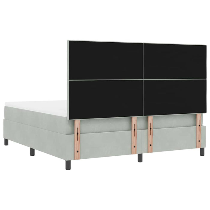 Pat cu arc LED cu saltea Gri deschis 180 x 200 cm țesătură - WALTI WALTI