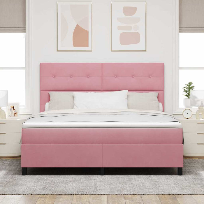 Pat cu arc LED cu saltea cu headboard Roz 180 x 200 cm țesătură - WALTI WALTI