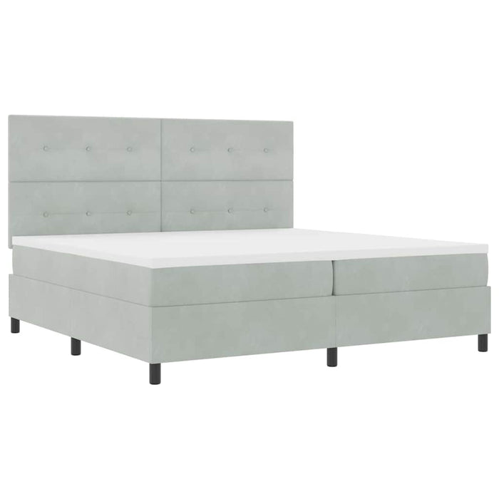 Pat cu arc LED cu saltea Gri deschis 200 x 200 cm țesătură - WALTI WALTI