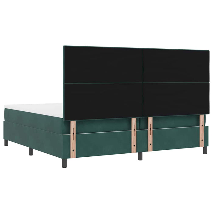 Pat cu arc LED cu saltea Verde închis 200 x 200 cm țesătură - WALTI WALTI