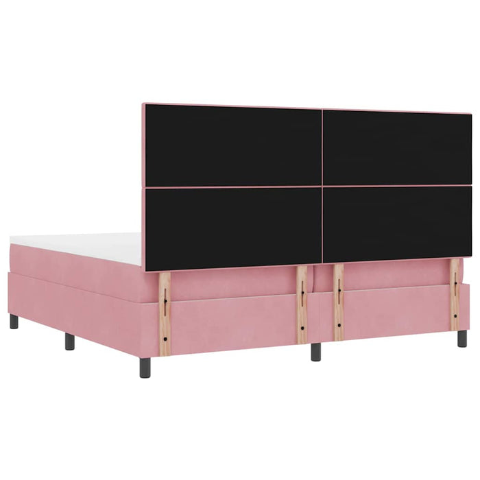 Pat cu arc LED cu saltea cu headboard Roz 200 x 200 cm țesătură - WALTI WALTI