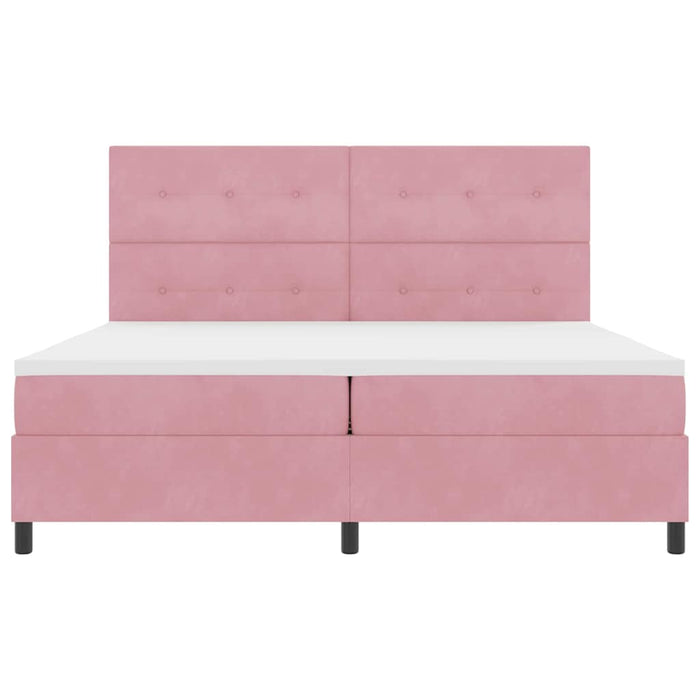 Pat cu arc LED cu saltea cu headboard Roz 200 x 200 cm țesătură - WALTI WALTI