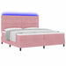 Pat cu arc LED cu saltea cu headboard Roz 200 x 200 cm țesătură - WALTI WALTI