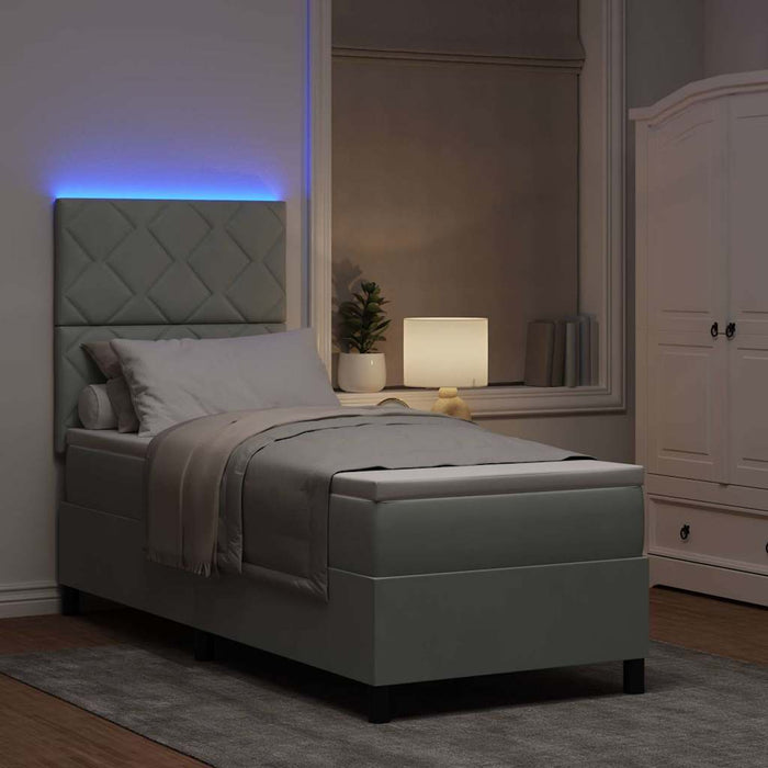 Pat cu arc LED cu headboard Gri deschis 80 x 200 cm Catifea WALTI