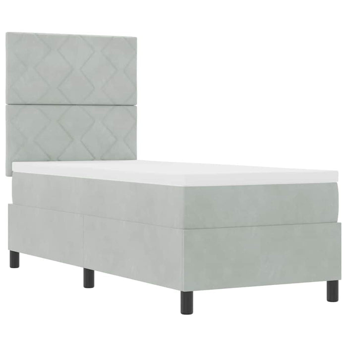 Pat cu arc LED cu headboard Gri deschis 80 x 200 cm Catifea WALTI