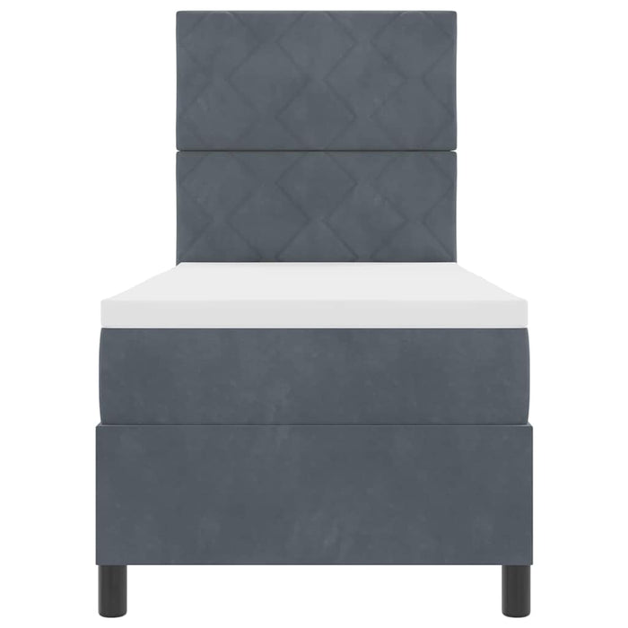 Pat cu arc LED cu headboard Gri închis 80 x 200 cm Catifea - WALTI WALTI