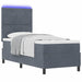 Pat cu arc LED cu headboard Gri închis 80 x 200 cm Catifea - WALTI WALTI