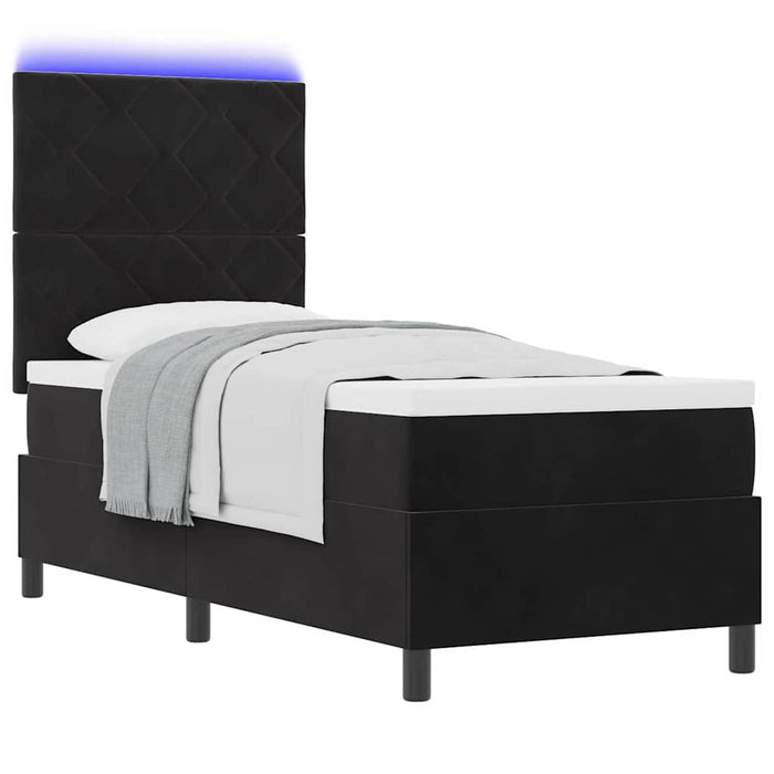 Pat cu arc LED cu headboard Negru 80 x 200 cm Catifea - WALTI WALTI