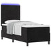 Pat cu arc LED cu headboard Negru 80 x 200 cm Catifea - WALTI WALTI