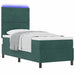 Pat cu arc LED cu headboard Verde închis 80 x 200 cm Catifea - WALTI WALTI