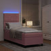 Pat cu arcuri cu saltea cu headboard Roz 80 x 200 cm Catifea - WALTI WALTI